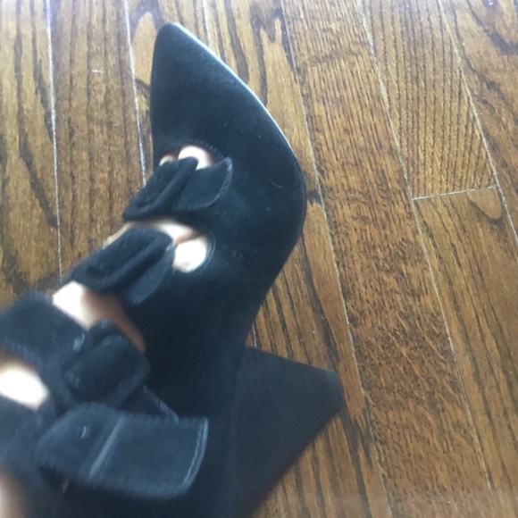ASH DOLBY Buckle Cone Heels Black Suede - Picture 9 of 9